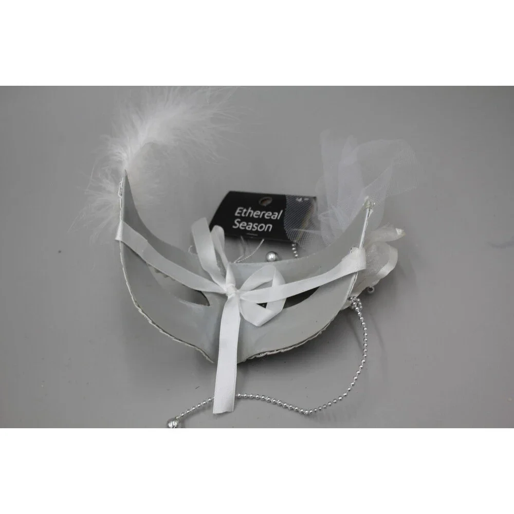 ORNAMENT Silver Crystal VENETIAN Masquerade Butterfly Rhinestone Face Eye Mask